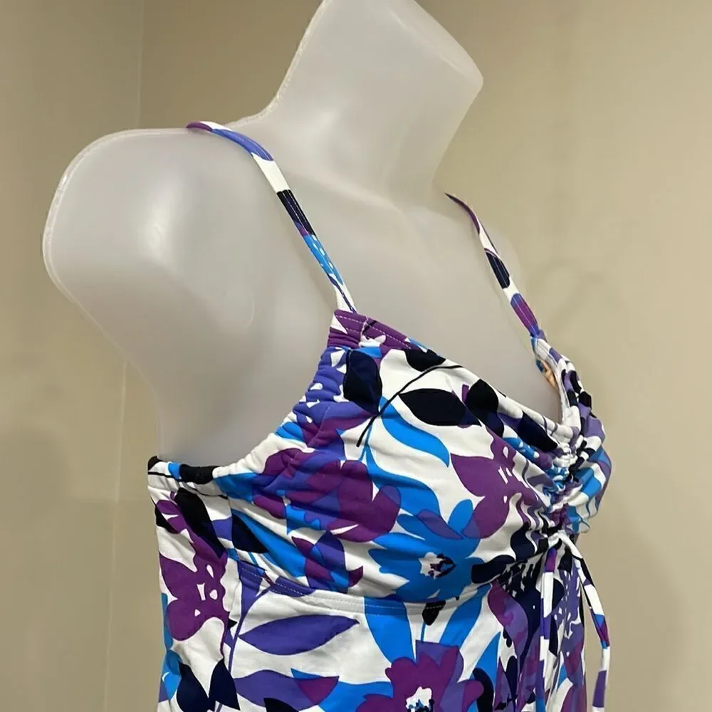 NWOT Lands' End Floral Tankini Swim Top.  Size 6 S small